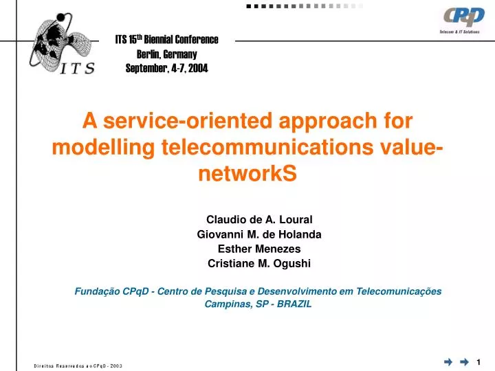 a service oriented approach for modelling telecommunications value networks