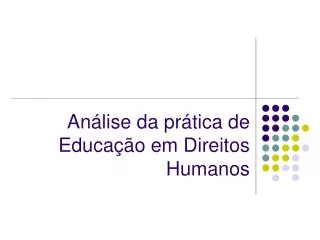 an lise da pr tica de educa o em direitos humanos