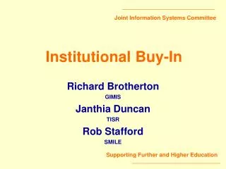 Institutional Buy-In
