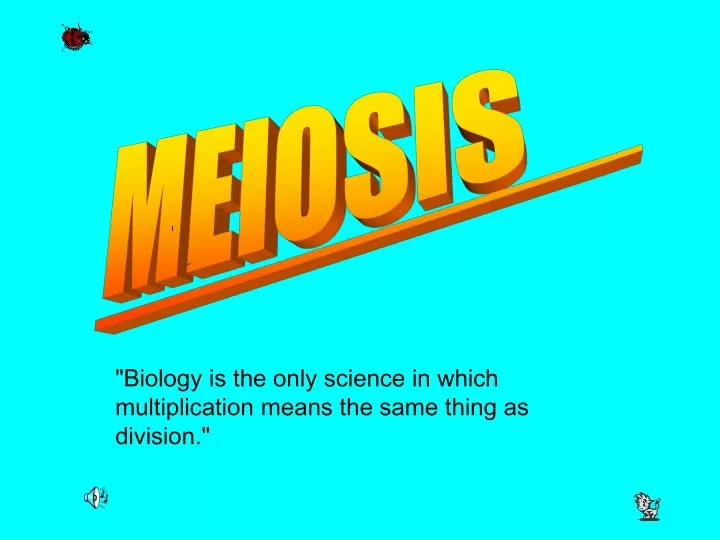 biology is the only science in which multiplication means the same thing as division