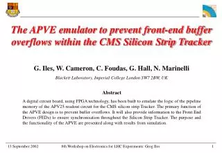 The APVE emulator to prevent front-end buffer overflows within the CMS Silicon Strip Tracker
