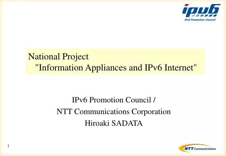 national project information appliances and ipv6 internet