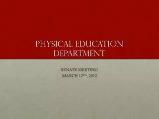 Physical Education department