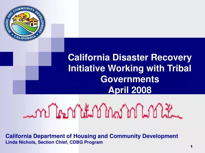 california department of housing and community development linda nichols section chief cdbg program