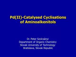 Pd(II) - Catalysed Cyclisations of Aminoalkenitols
