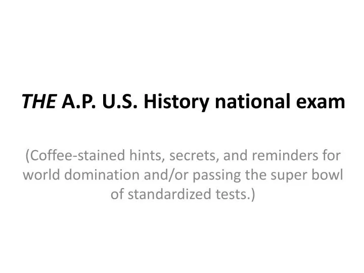the a p u s history national exam