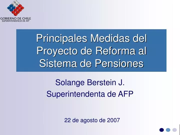 principales medidas del proyecto de reforma al sistema de pensiones