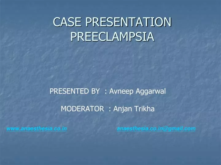 case presentation preeclampsia