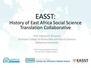 EASST Impact Evaluation Summit June 18, 2014 | Kigali, Rwanda