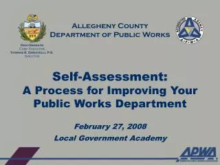 Self-Assessment: A Process for Improving Your Public Works Department