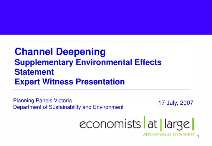channel deepening supplementary environmental effects statement expert witness presentation