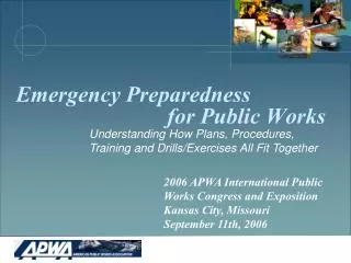 Emergency Preparedness for Public Works