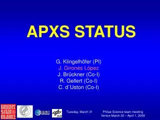 APXS STATUS