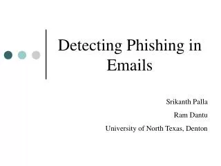 Detecting Phishing in Emails