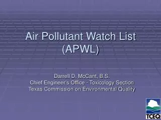 Air Pollutant Watch List (APWL)