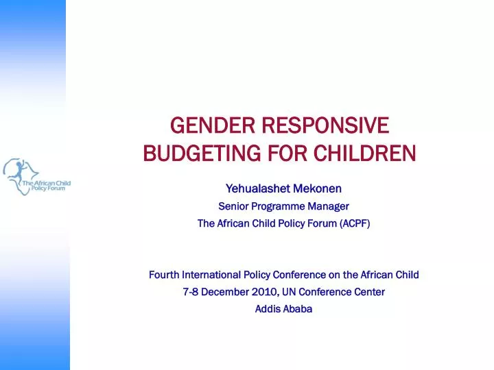 gender responsive budgeting for children