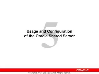 Usage and Configuration of the Oracle Shared Server
