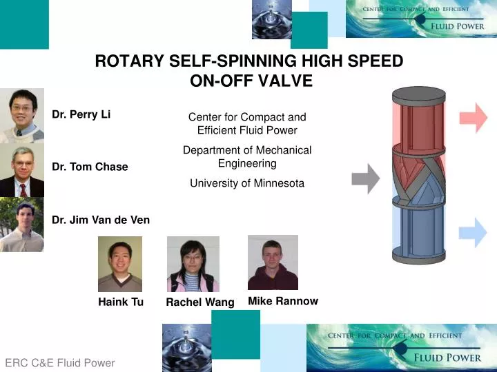 rotary self spinning high speed on off valve