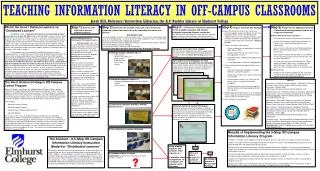 TEACHING INFORMATION LITERACY IN OFF-CAMPUS CLASSROOMS