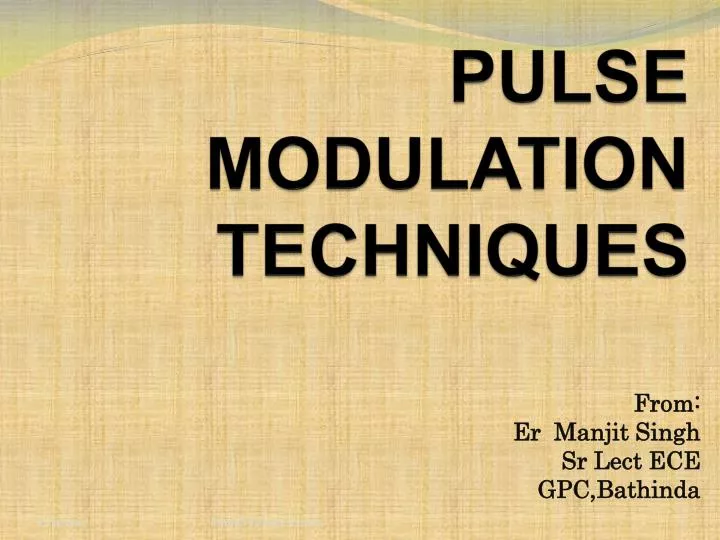 pulse modulation techniques