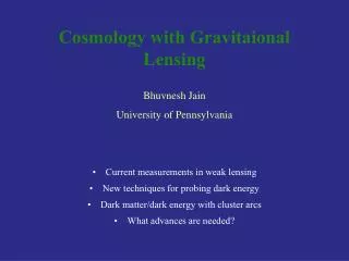 Cosmology with Gravitaional Lensing