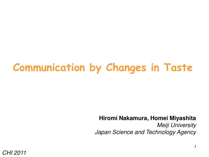 communication by changes in taste
