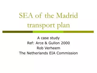 SEA of the Madrid transport plan