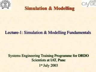 Simulation &amp; Modelling