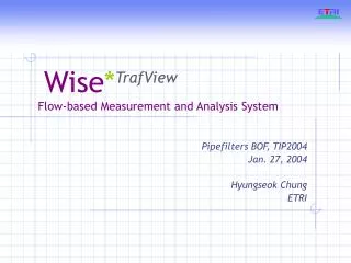 Wise * TrafView Flow-based Measurement and Analysis System