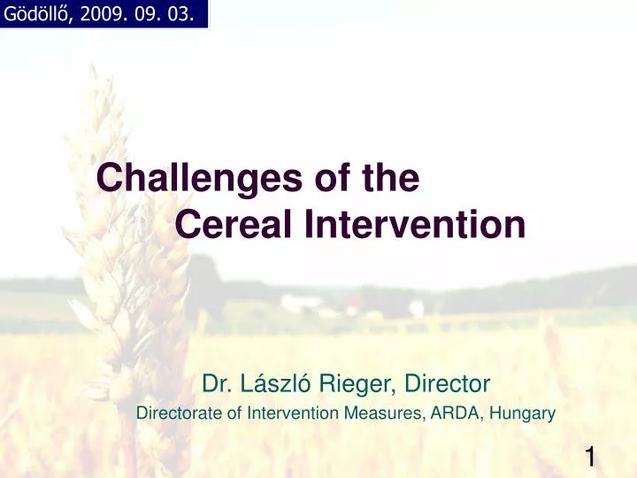 challenges of the cereal intervention