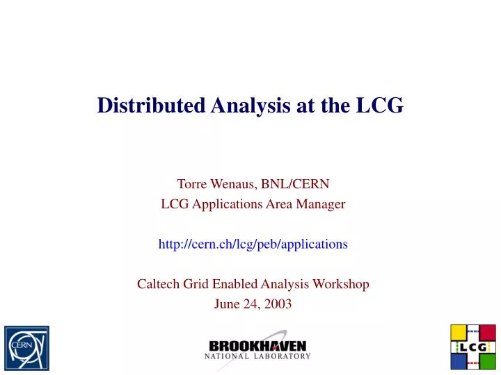distributed analysis at the lcg