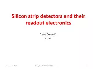 silicon strip detectors and their readout electronics