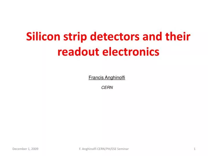 silicon strip detectors and their readout electronics