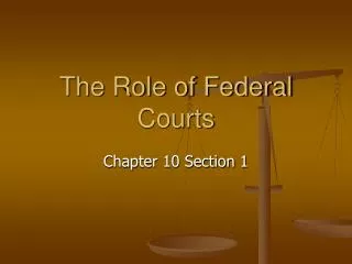 the role of federal courts