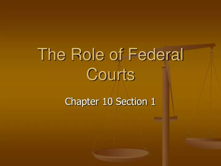 the role of federal courts
