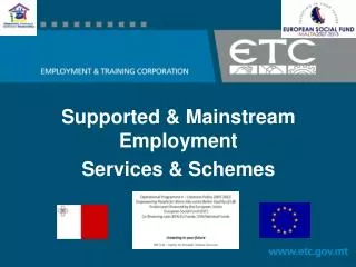 Supported &amp; Mainstream Employment Services &amp; Schemes