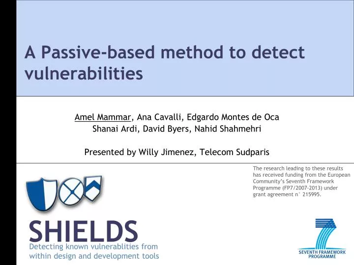 a passive based method to detect vulnerabilities