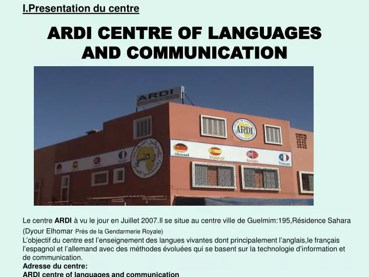 ardi centre of languages and communication