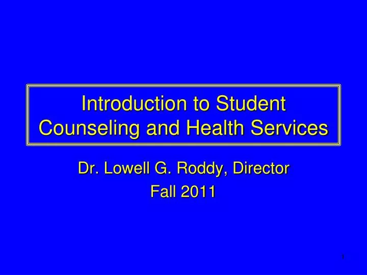 introduction to student counseling and health services