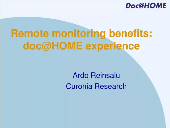 remote monitoring benefits doc@home experience