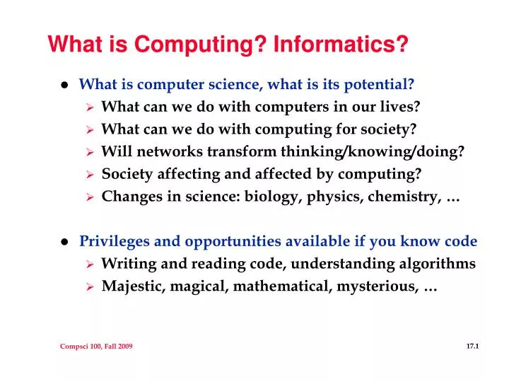 what is computing informatics