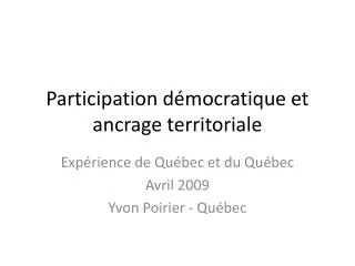 participation d mocratique et ancrage territoriale