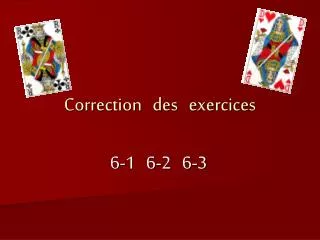 correction des exercices