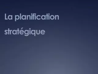 la planification strat gique