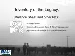 Understanding the Legacy Inventory: Farm Transition and Financial Management Strategies - slide 1
