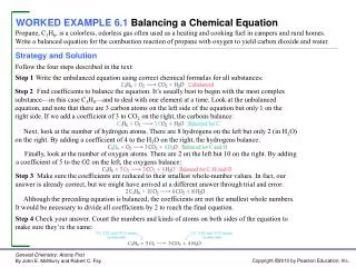 WORKED EXAMPLE 6.1 Balancing a Chemical Equation