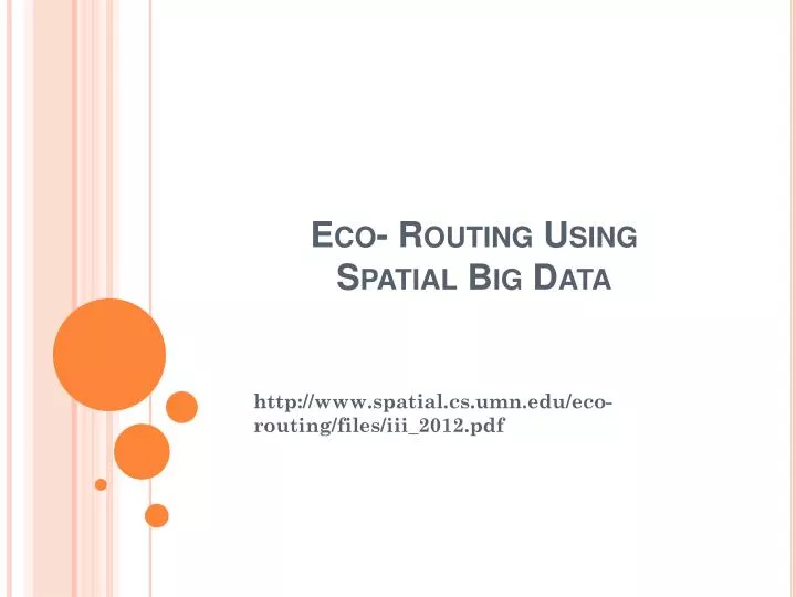 eco routing using spatial big data