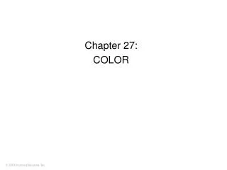Chapter 27: COLOR