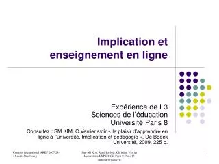 implication et enseignement en ligne