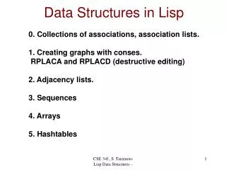 Data Structures in Lisp